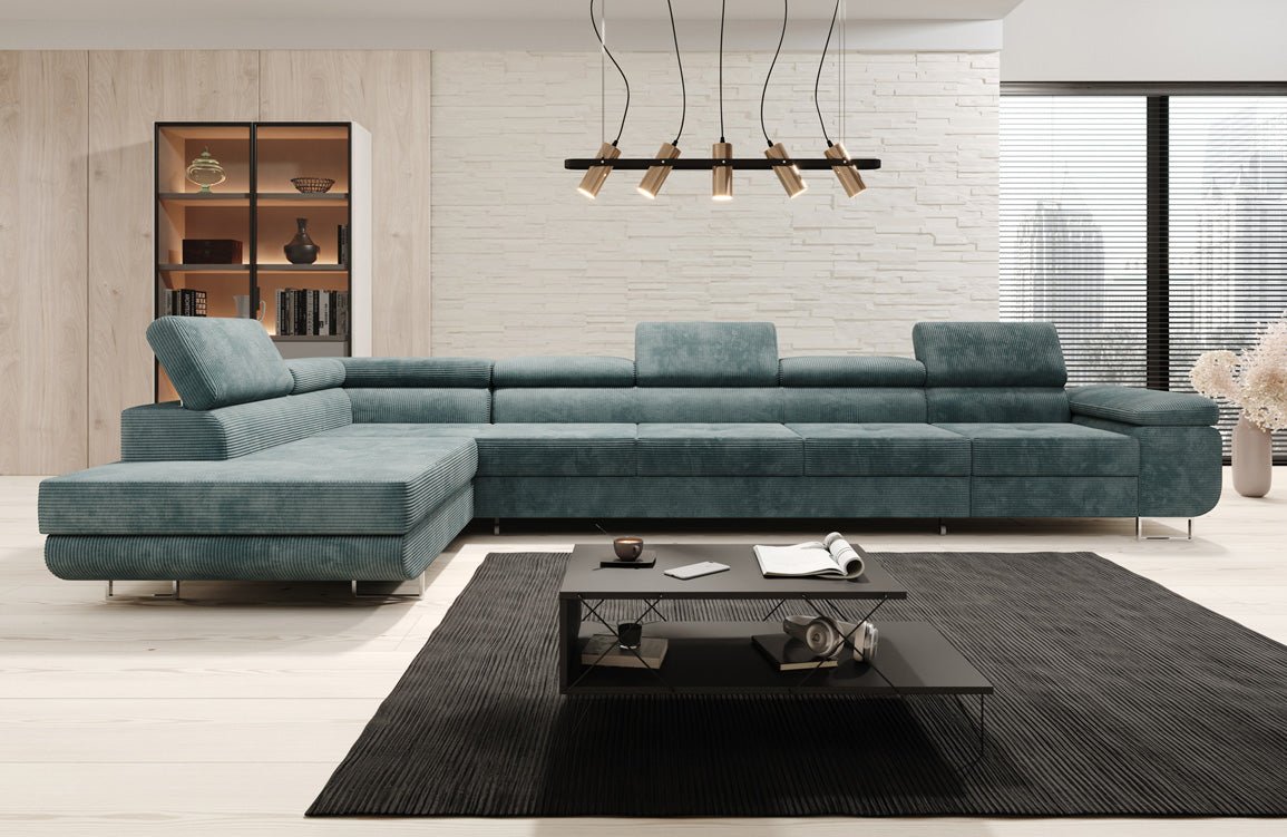 Designer Sofa Maxi mit Schlaf - und Klappfunktion in Cord