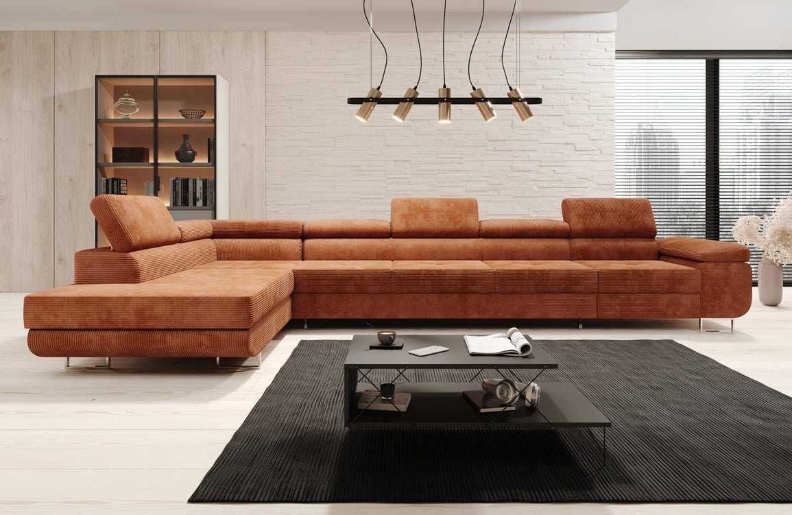 Designer Sofa Maxi mit Schlaf - und Klappfunktion in Cord