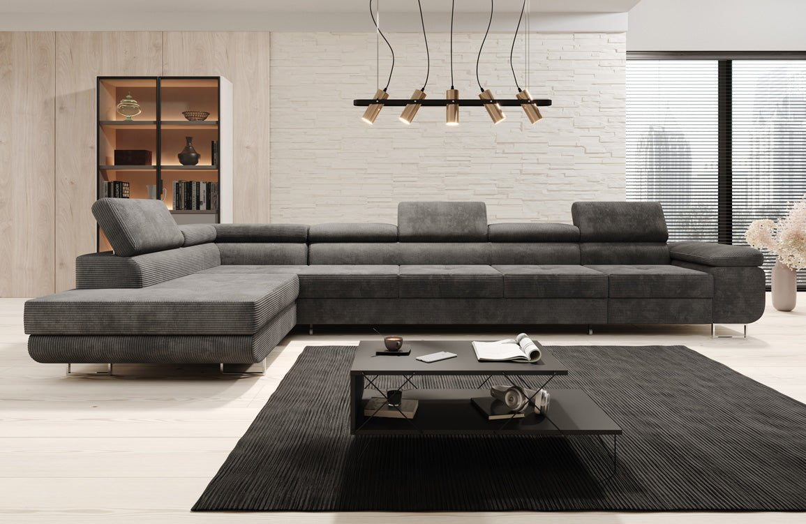 Designer Sofa Maxi mit Schlaf - und Klappfunktion in Cord