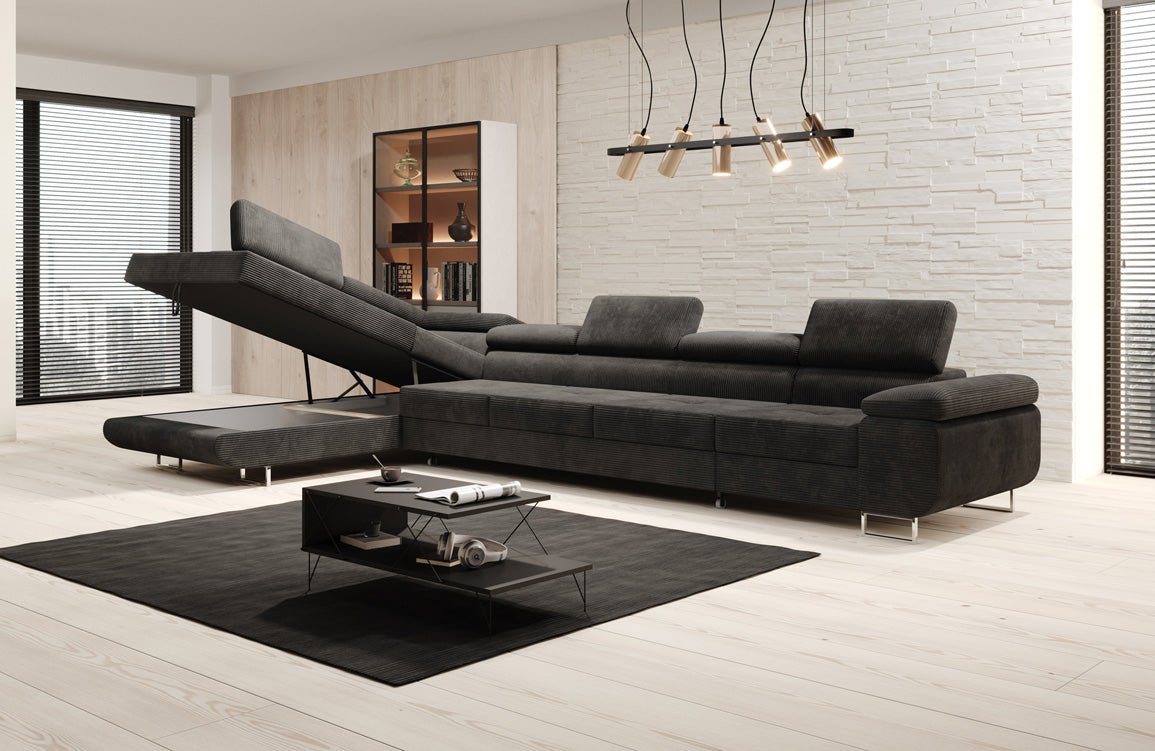 Designer Sofa Maxi mit Schlaf - und Klappfunktion in Cord