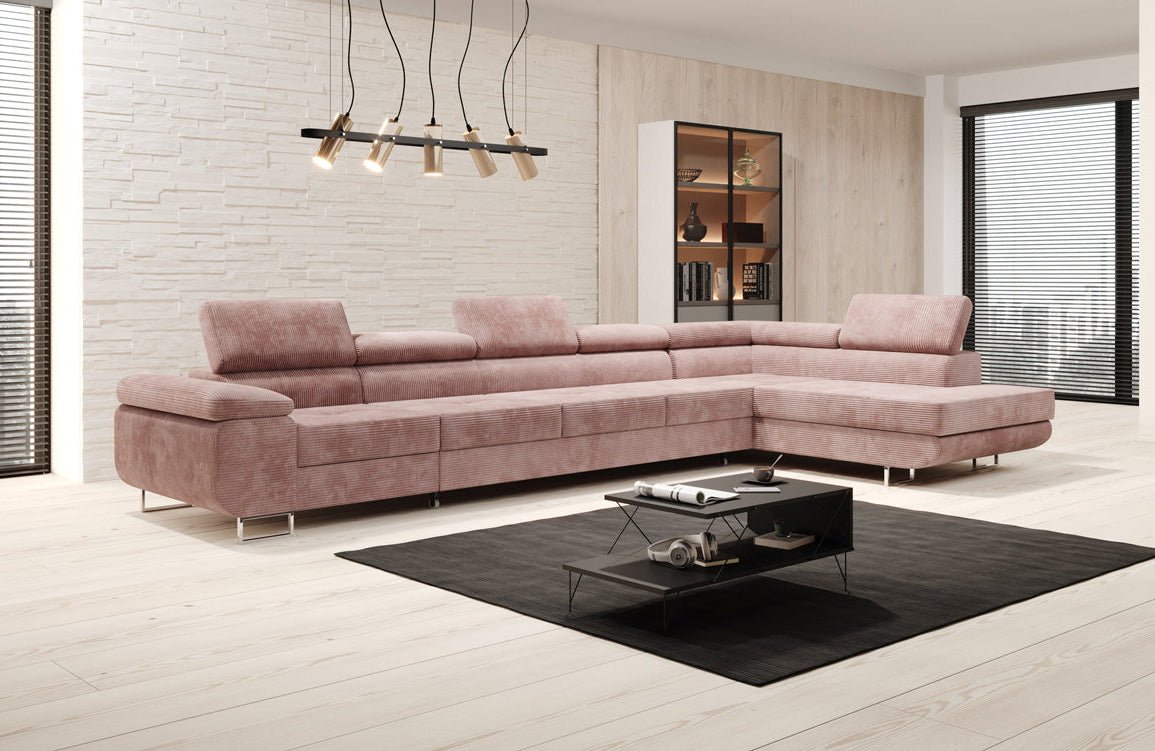 Designer Sofa Maxi mit Schlaf - und Klappfunktion in Cord