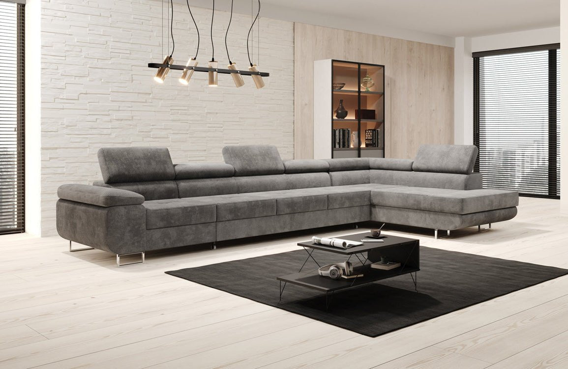 Designer Sofa Maxi mit Schlaf - und Klappfunktion in Cord