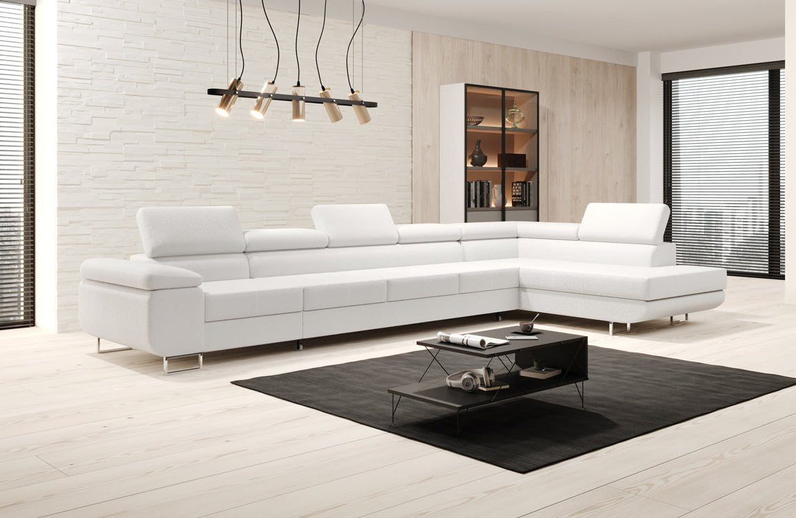 Designer Sofa Maxi mit Schlaf - und Klappfunktion in Bouclé