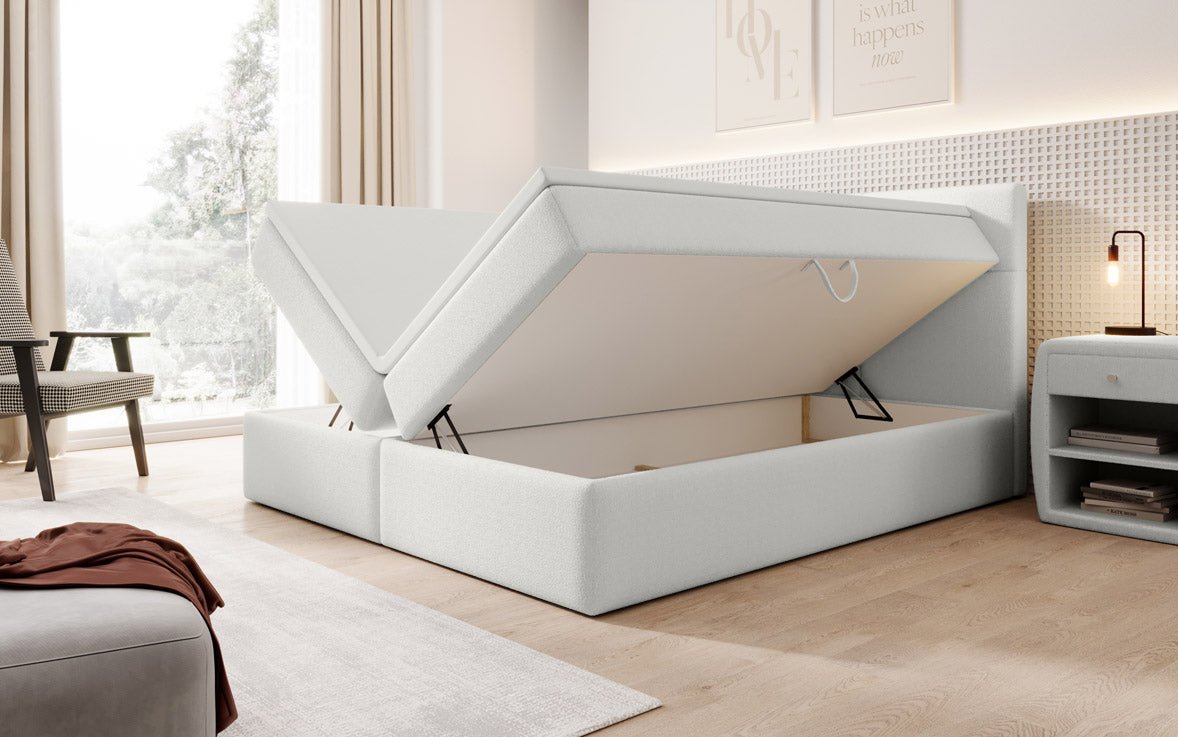 Boxspringbett Eleonora Bouclé mit Stauraum
