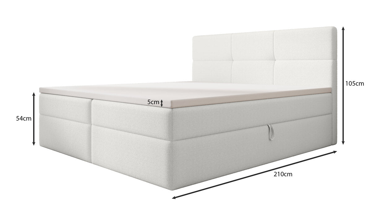 Boxspringbett Eleonora Bouclé mit Stauraum