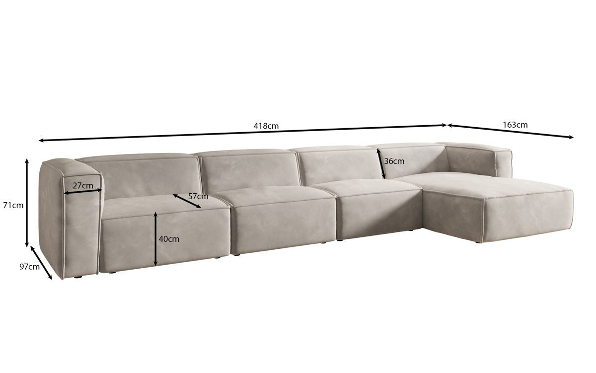 Designer Sofa Comfy L Maxi in Samt