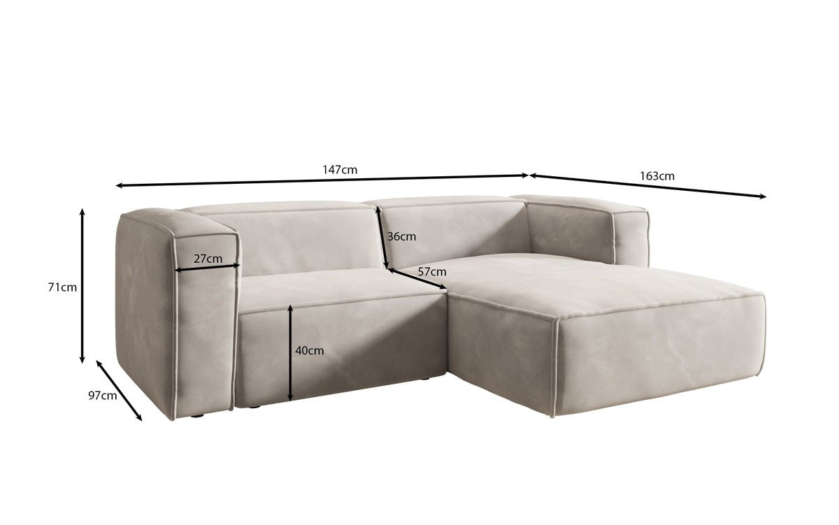 Designer Sofa Comfy L Mini in Samt