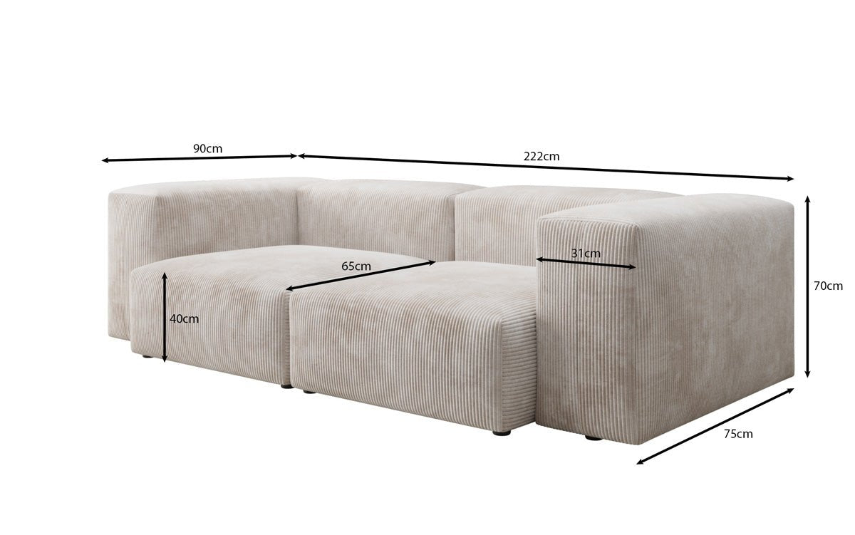 Designer 2 Sitzer Sofa Snug in Cord