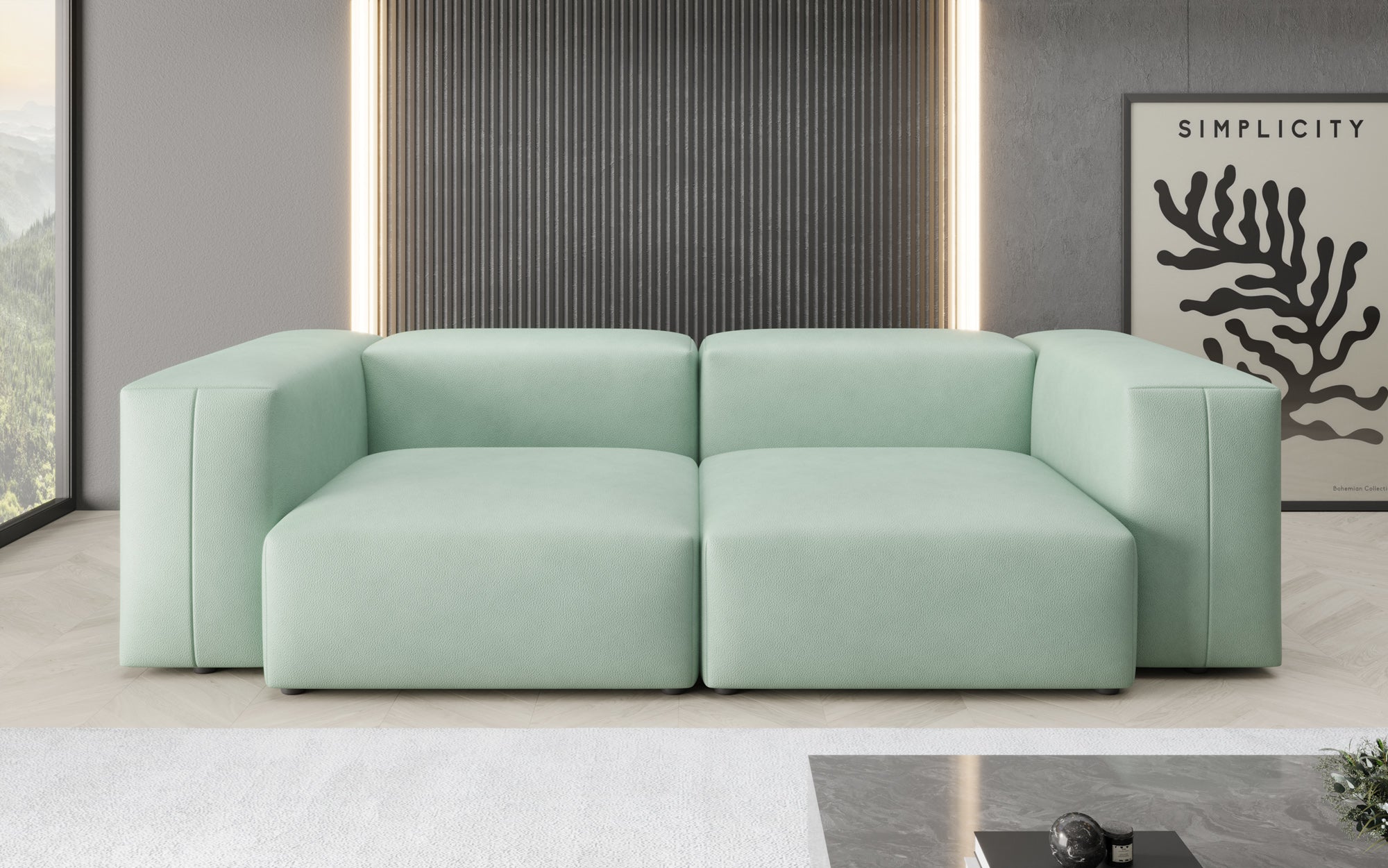 Designer 2 Sitzer Sofa Snug in Echtleder