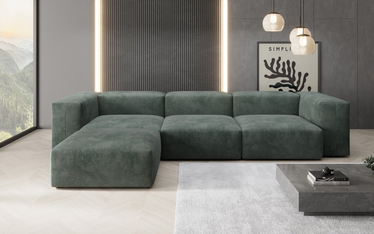 Designer L Sofa Snug in Cord