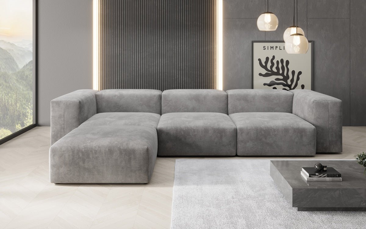 Designer L Sofa Snug in Cord