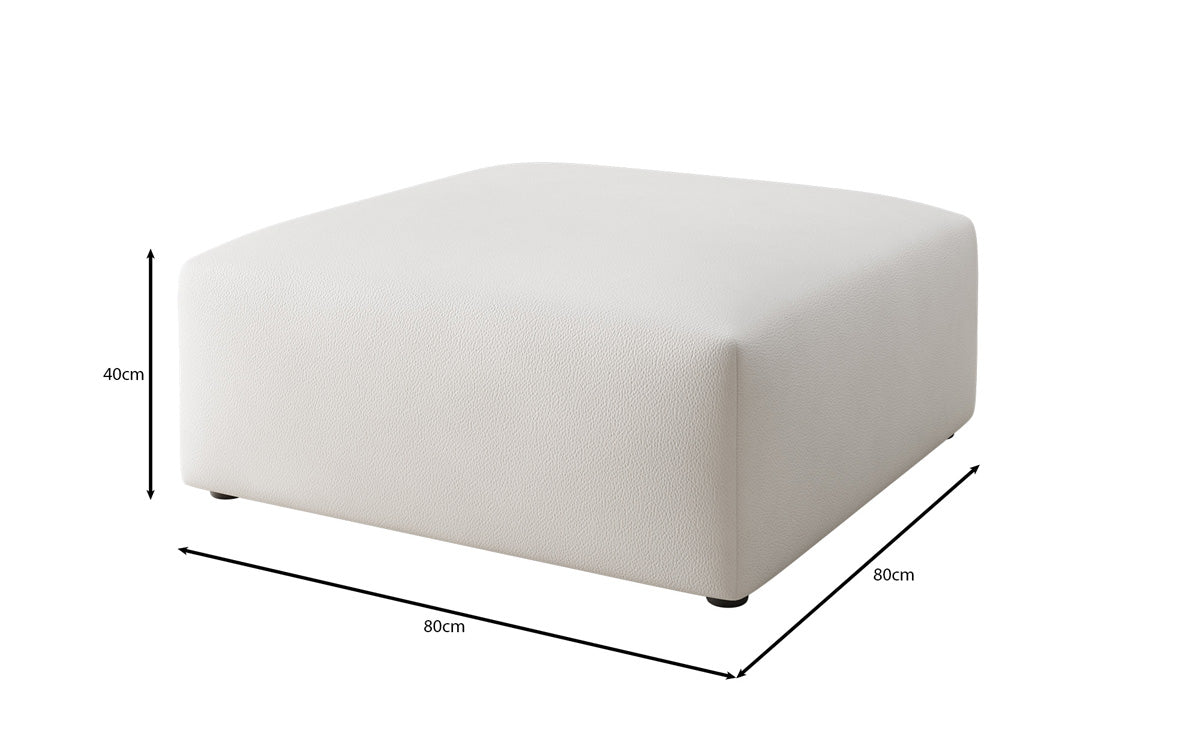 Beistellhocker 80 cm Snug aus Echtleder