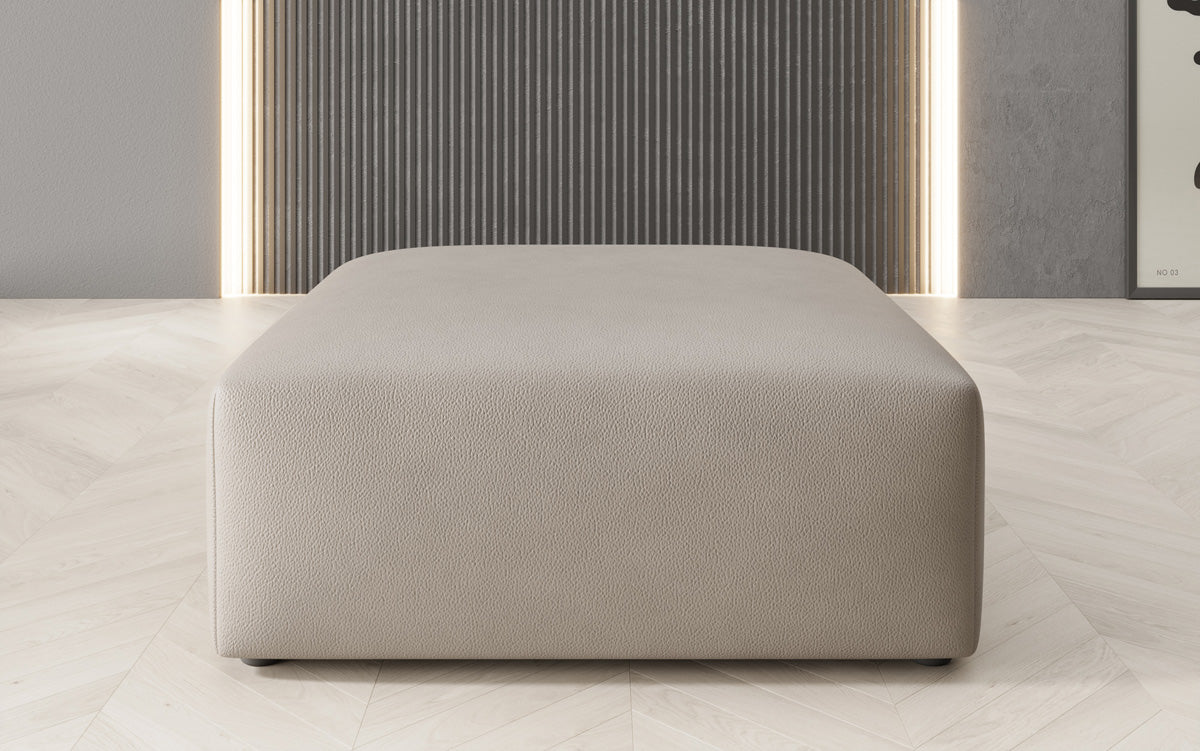 Beistellhocker 80 cm Snug aus Echtleder