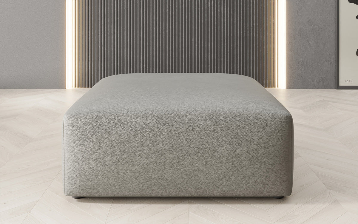Beistellhocker 80 cm Snug aus Echtleder