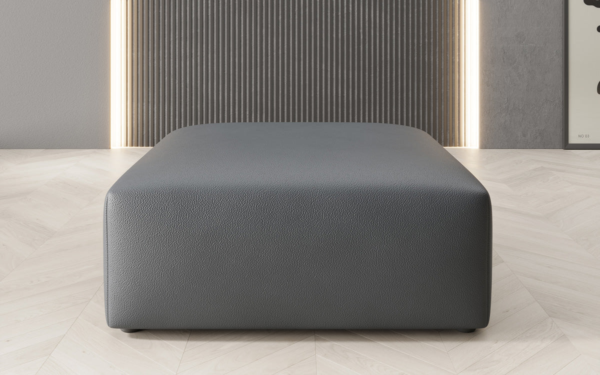Beistellhocker 80 cm Snug aus Echtleder