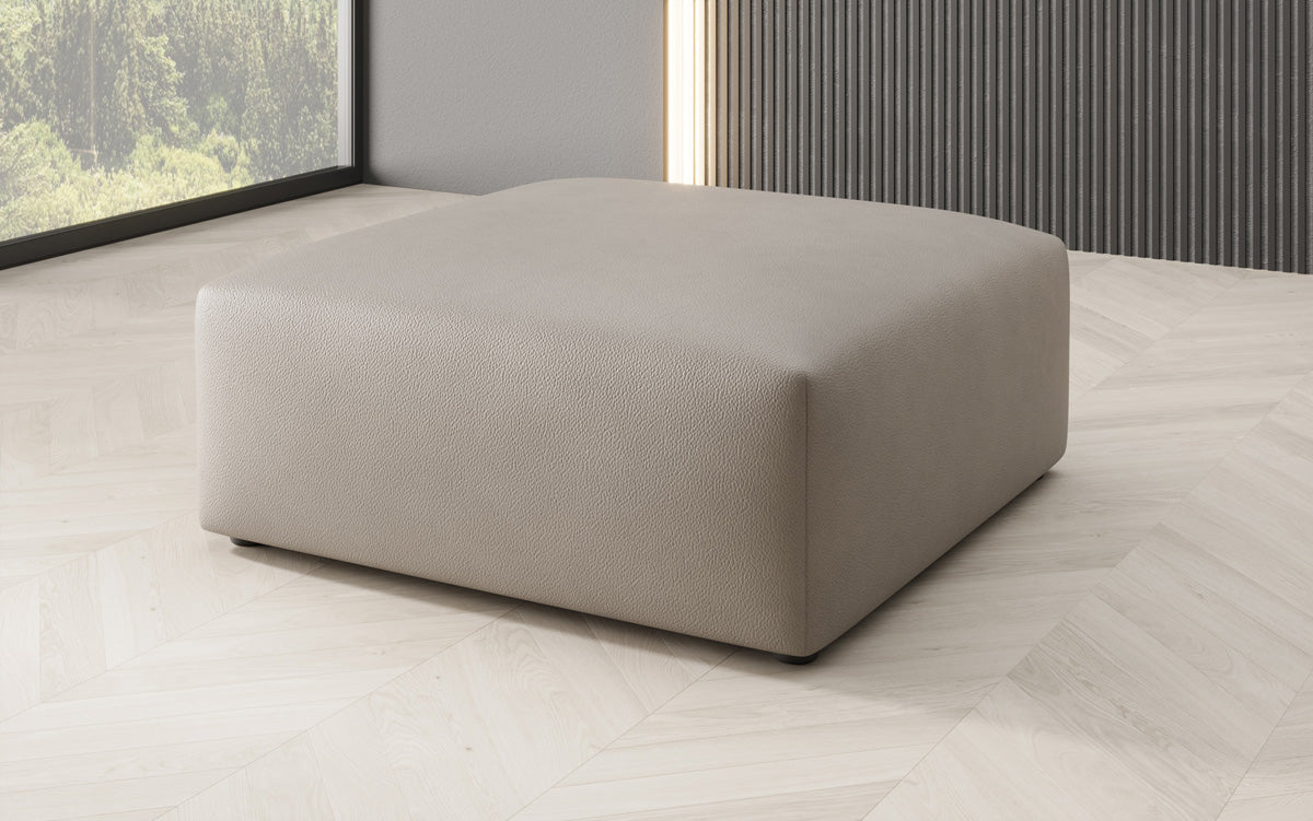 Beistellhocker 80 cm Snug aus Echtleder