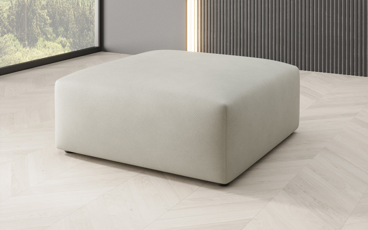 Beistellhocker 80 cm Snug aus Echtleder