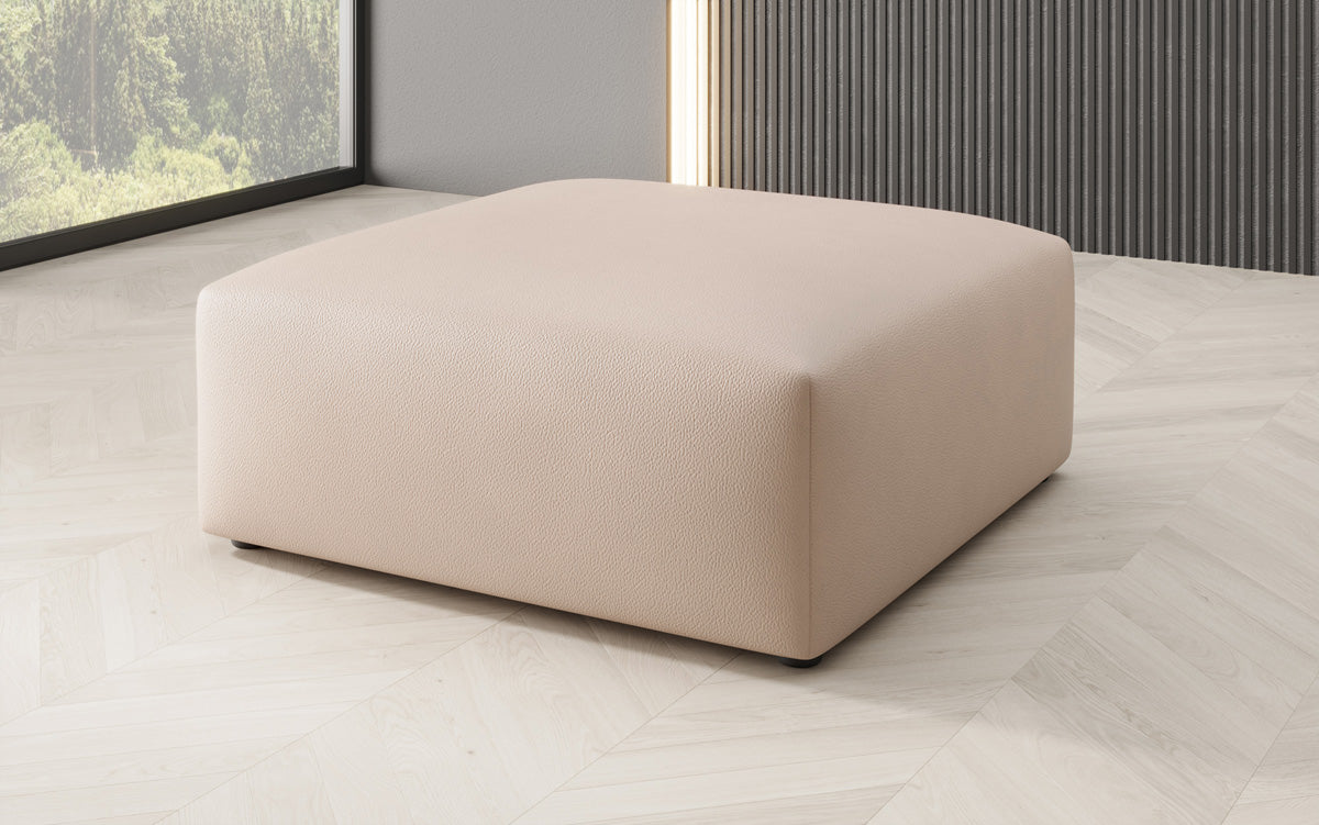Beistellhocker 80 cm Snug aus Echtleder