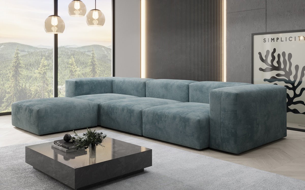 Designer L Sofa Snug in Cord