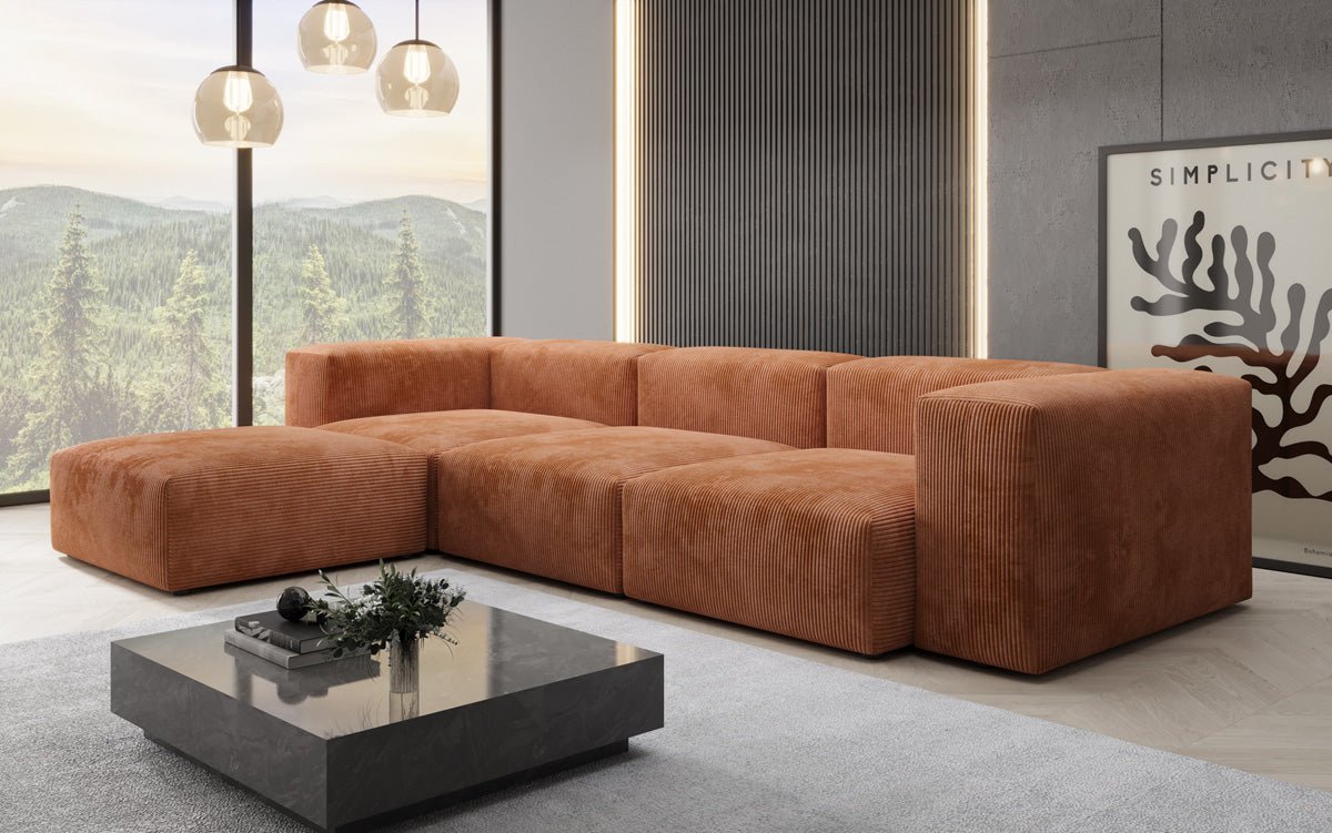 Designer L Sofa Snug in Cord