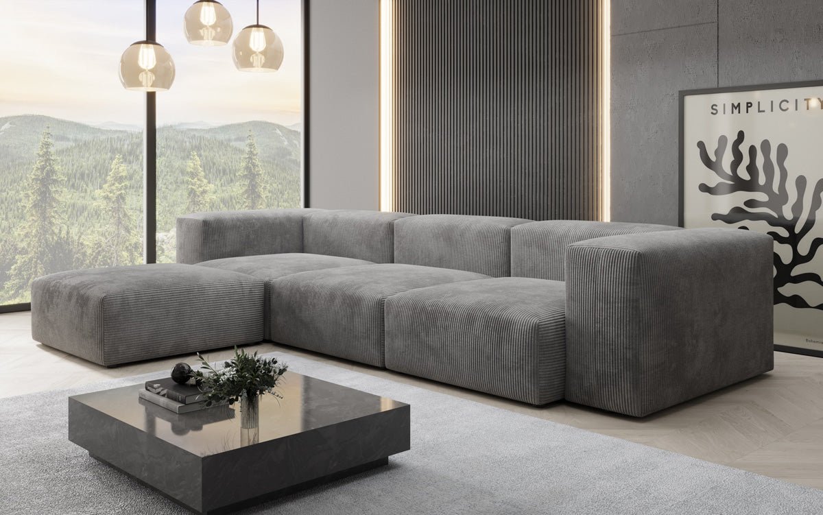 Designer L Sofa Snug in Cord