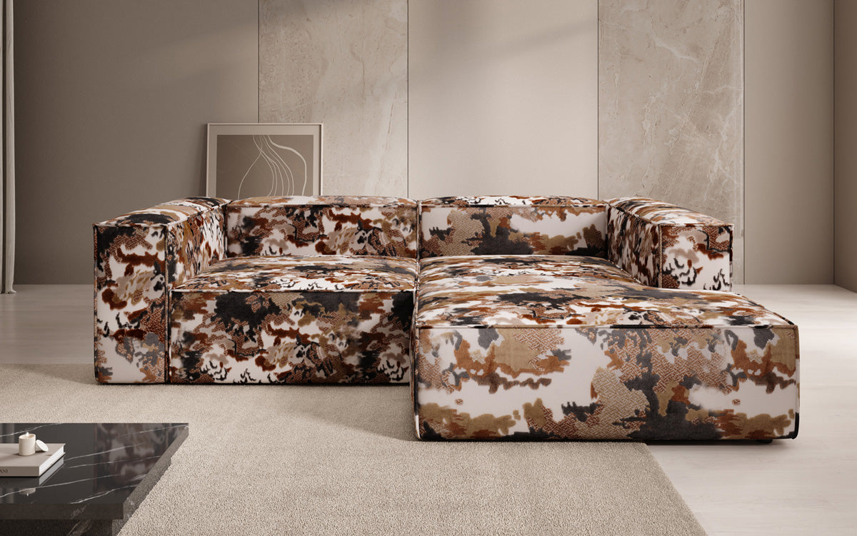 Designer Ecksofa Lesley Mini - Jacquard mit Aquarell-Muster