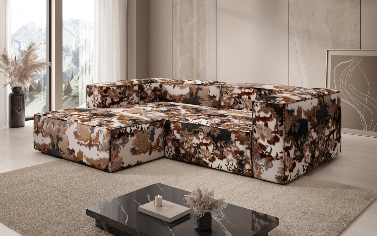 Designer Ecksofa Lesley Mini - Jacquard mit Aquarell-Muster