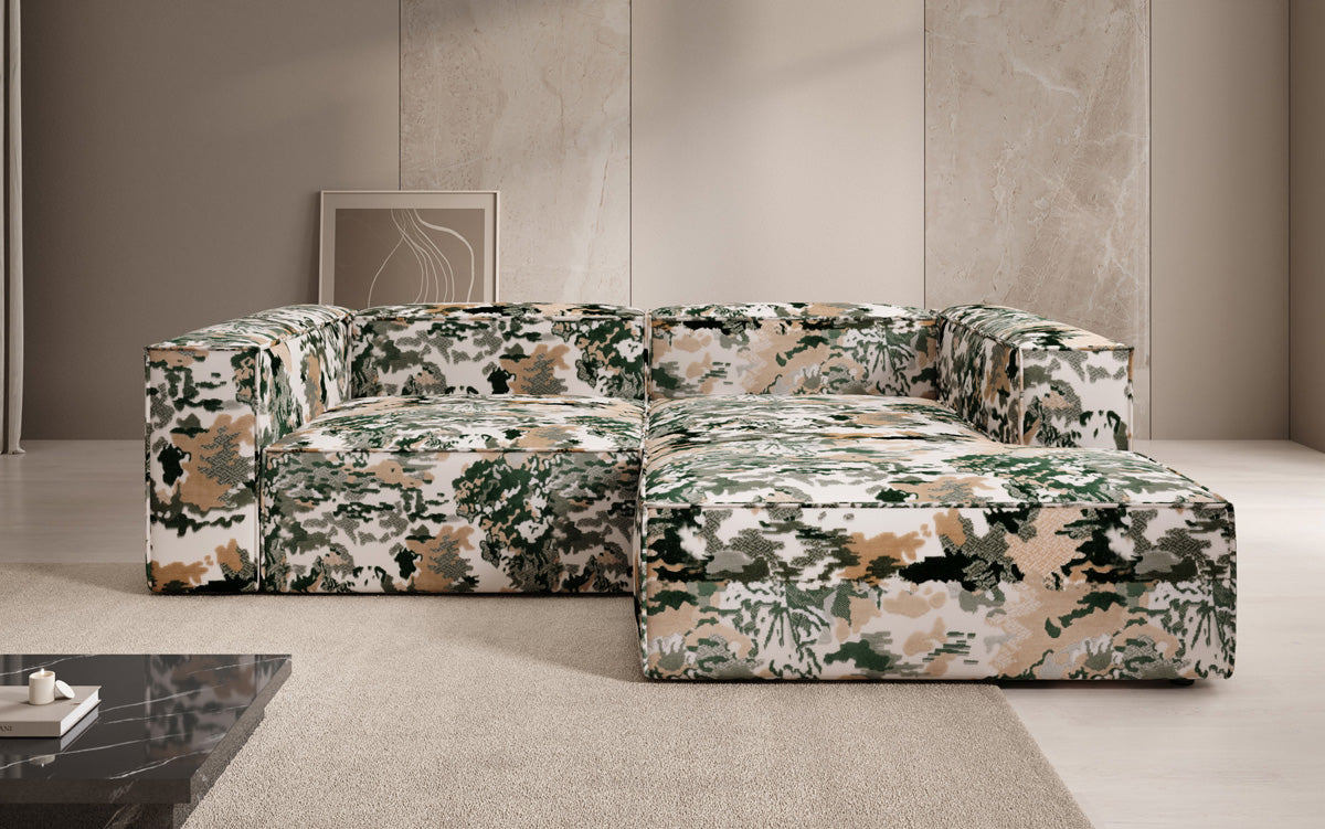 Designer Ecksofa Lesley Mini - Jacquard mit Aquarell-Muster