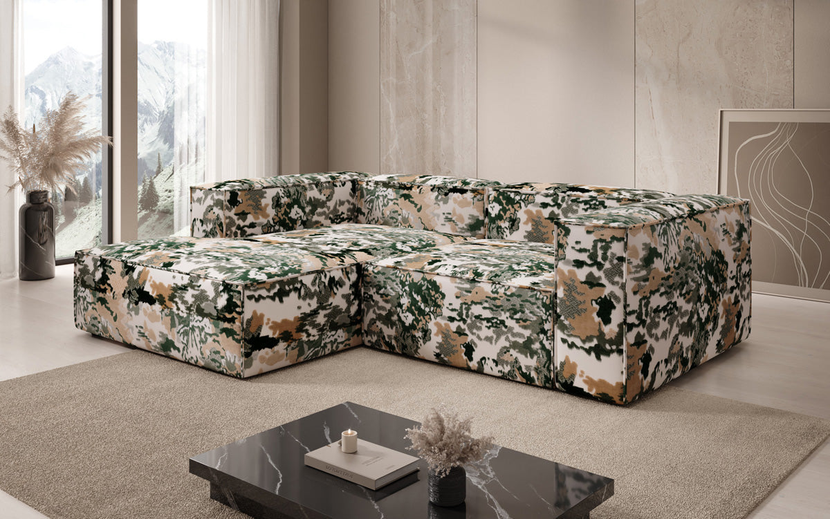 Designer Ecksofa Lesley Mini - Jacquard mit Aquarell-Muster