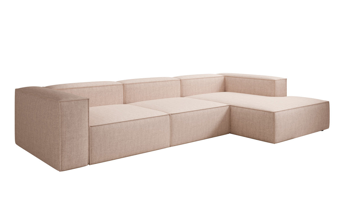 Designer Ecksofa Lesley in Leinen-Optik