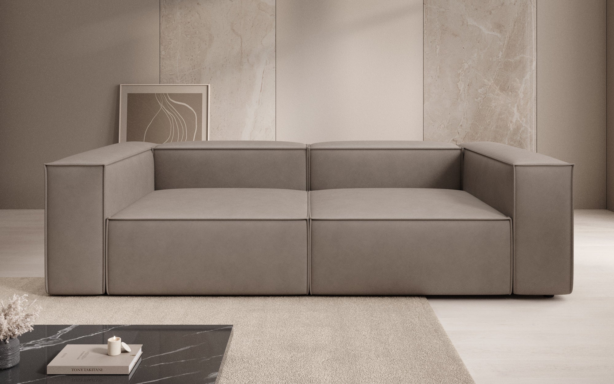 Designer Sofa Lesley 3 Sitzer in Echtleder
