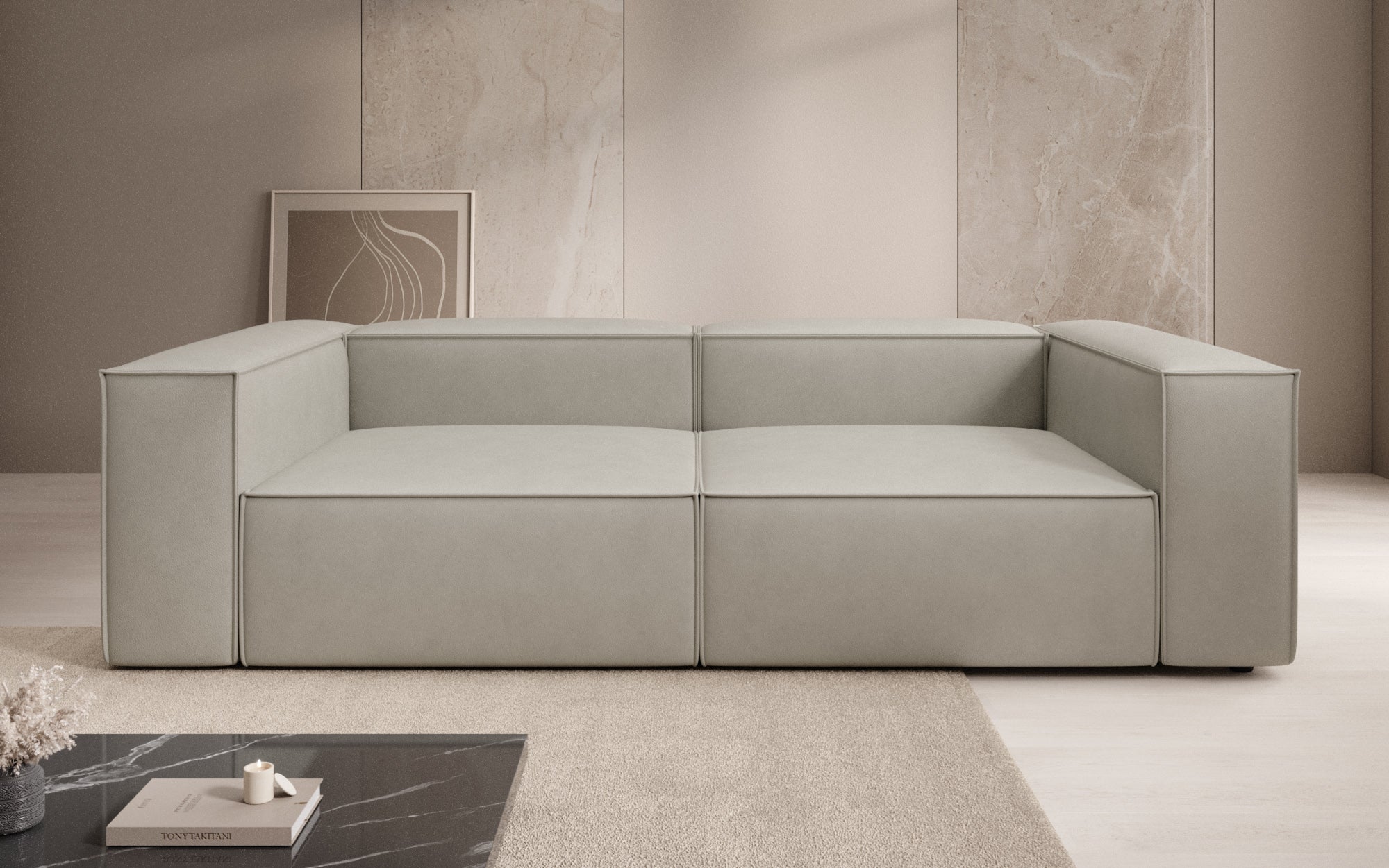 Designer Sofa Lesley 3 Sitzer in Echtleder