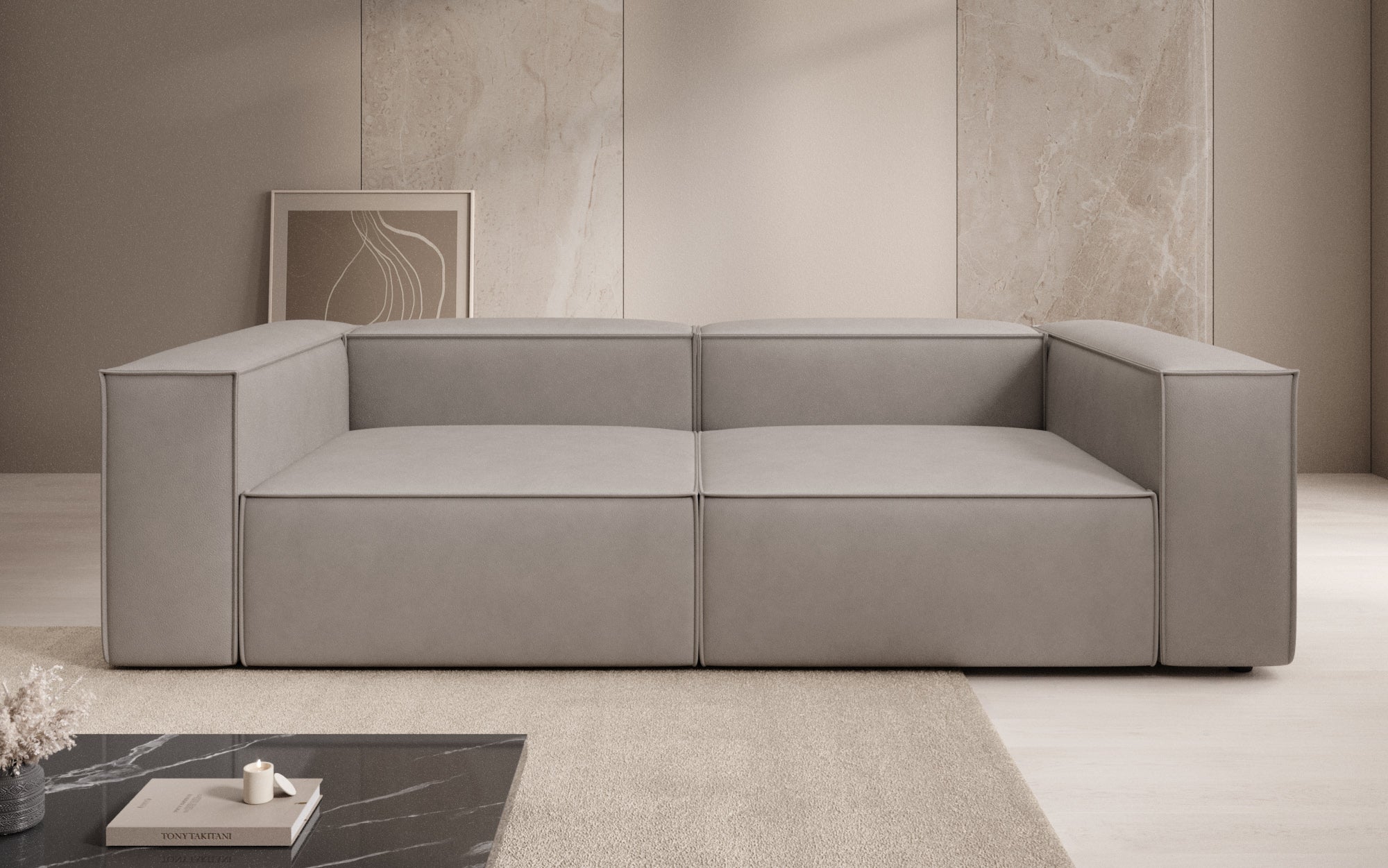 Designer Sofa Lesley 3 Sitzer in Echtleder