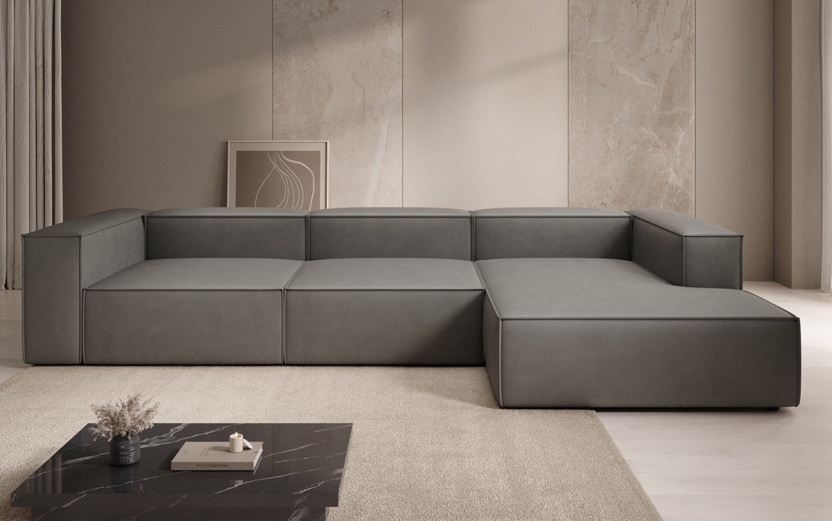 Designer Sofa Lesley L in Echtleder