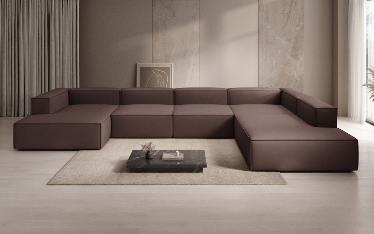 Designer Sofa Lesley U XXL in Stoff