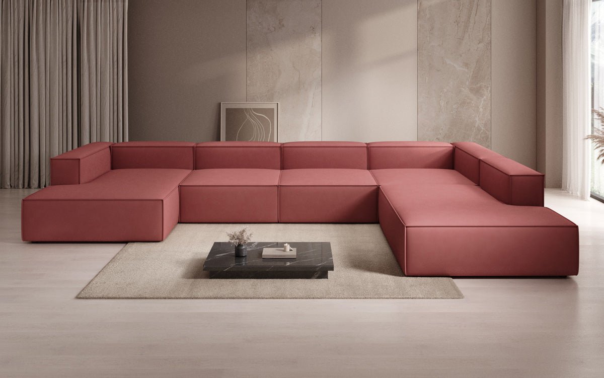 Designer Sofa Lesley U XXL in Stoff
