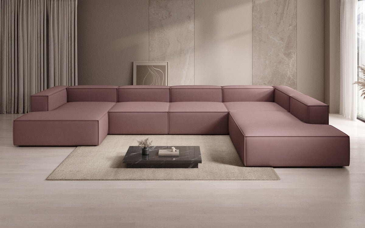 Designer Sofa Lesley U XXL in Stoff