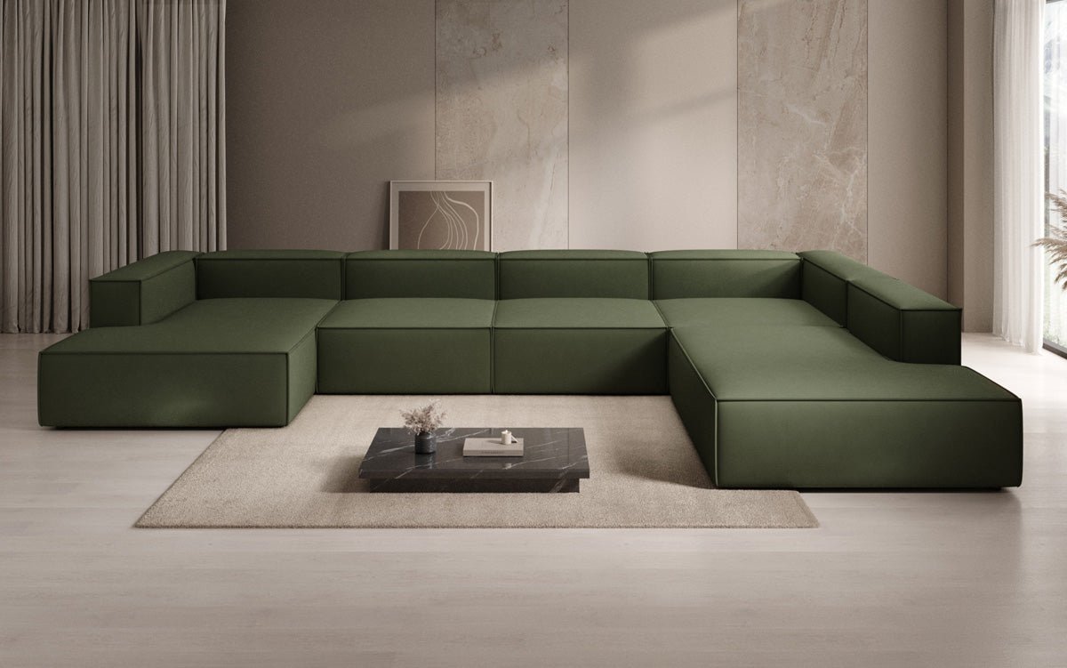 Designer Sofa Lesley U XXL in Stoff