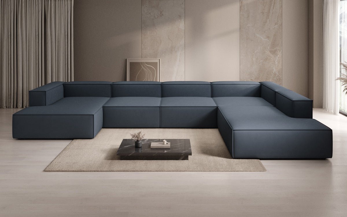 Designer Sofa Lesley U XXL in Stoff