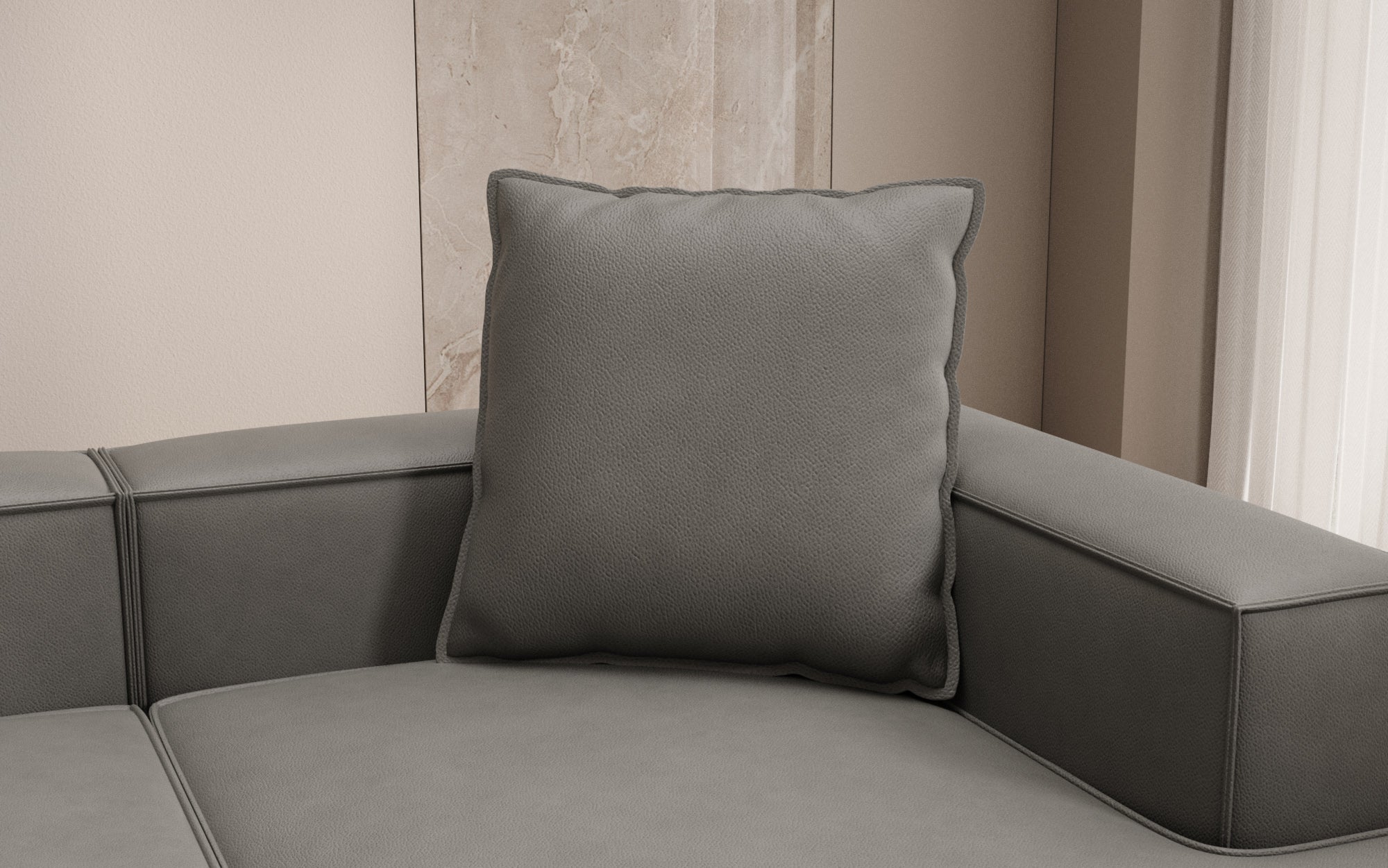 Zierkissen Lesley 60x60 in Echtleder