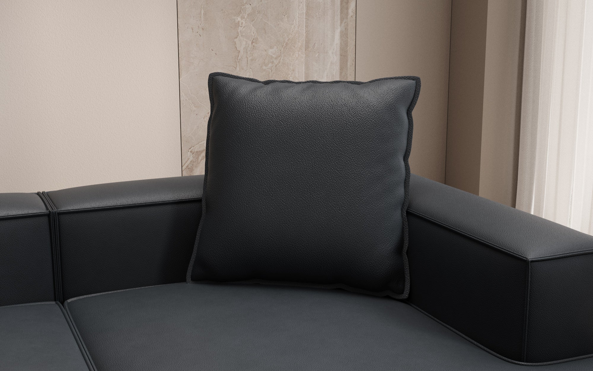 Zierkissen Lesley 60x60 in Echtleder