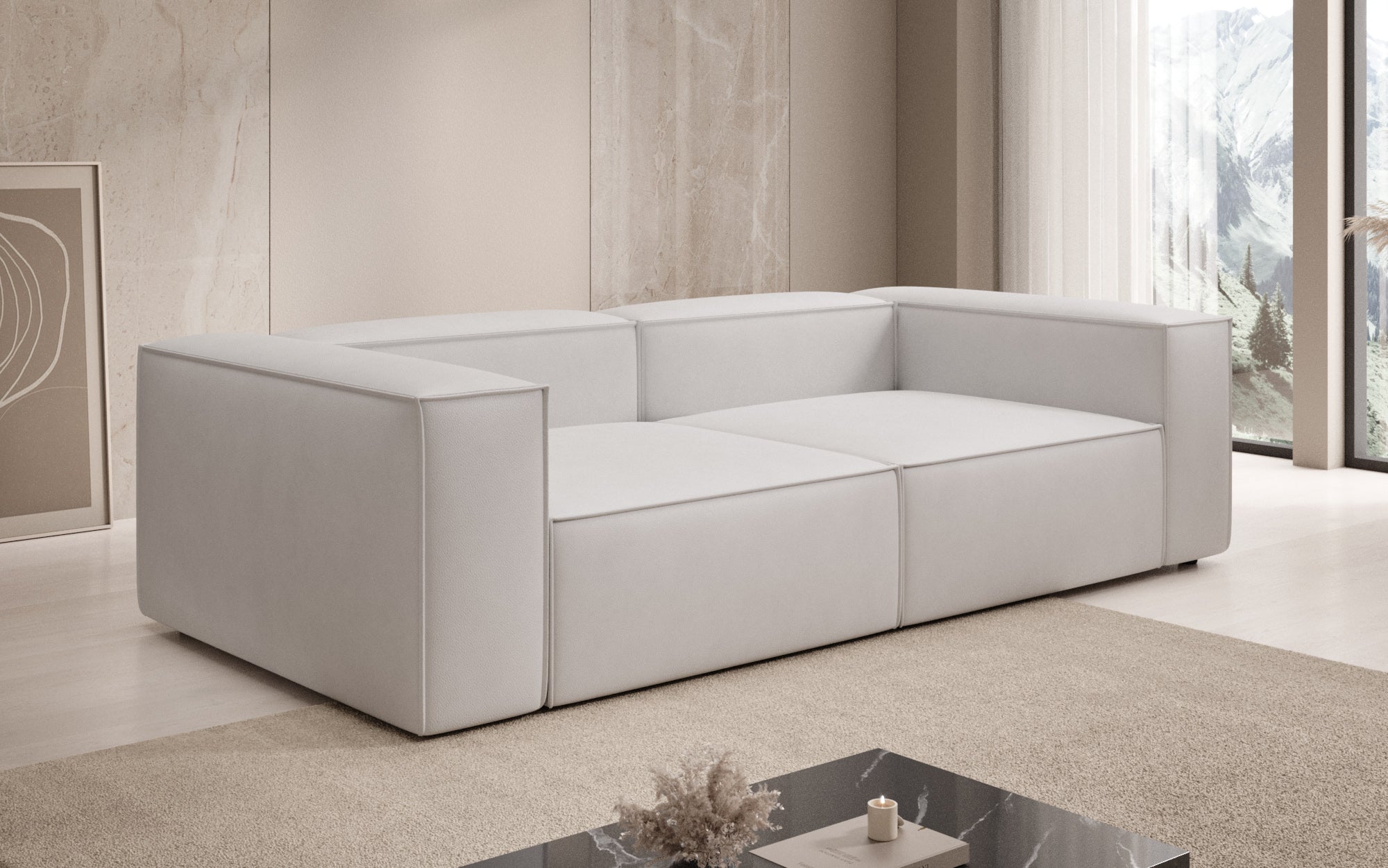 Designer Sofa Lesley 3 Sitzer in Echtleder