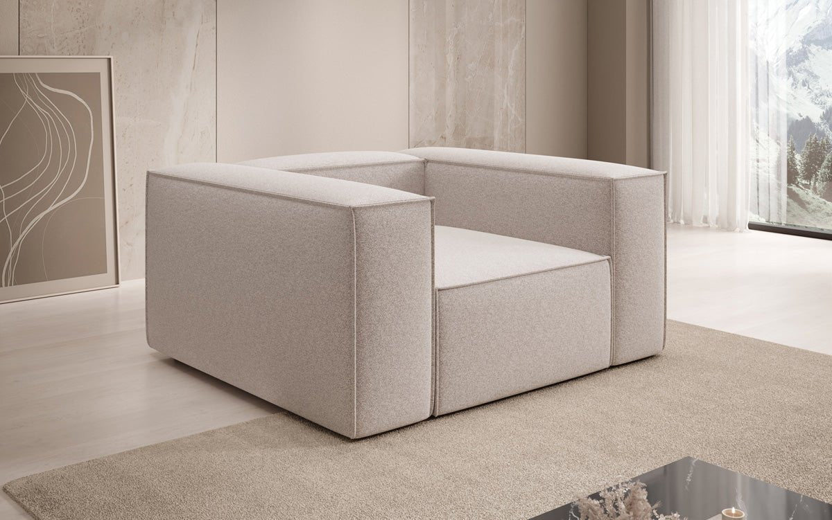 Designer Sofa-Sessel Lesley in Strukturstoff