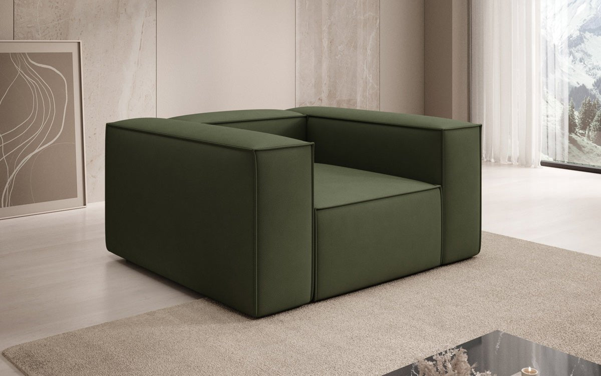 Designer Sofa-Sessel Lesley in Stoff