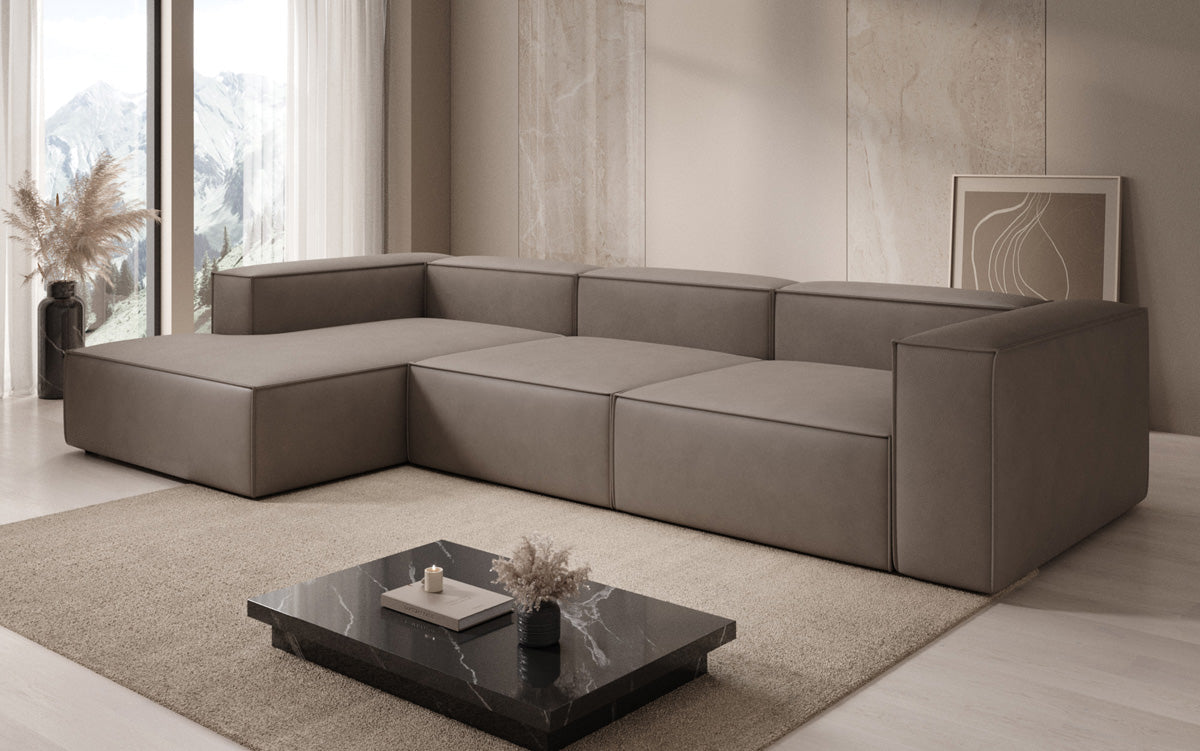 Designer Sofa Lesley L in Echtleder
