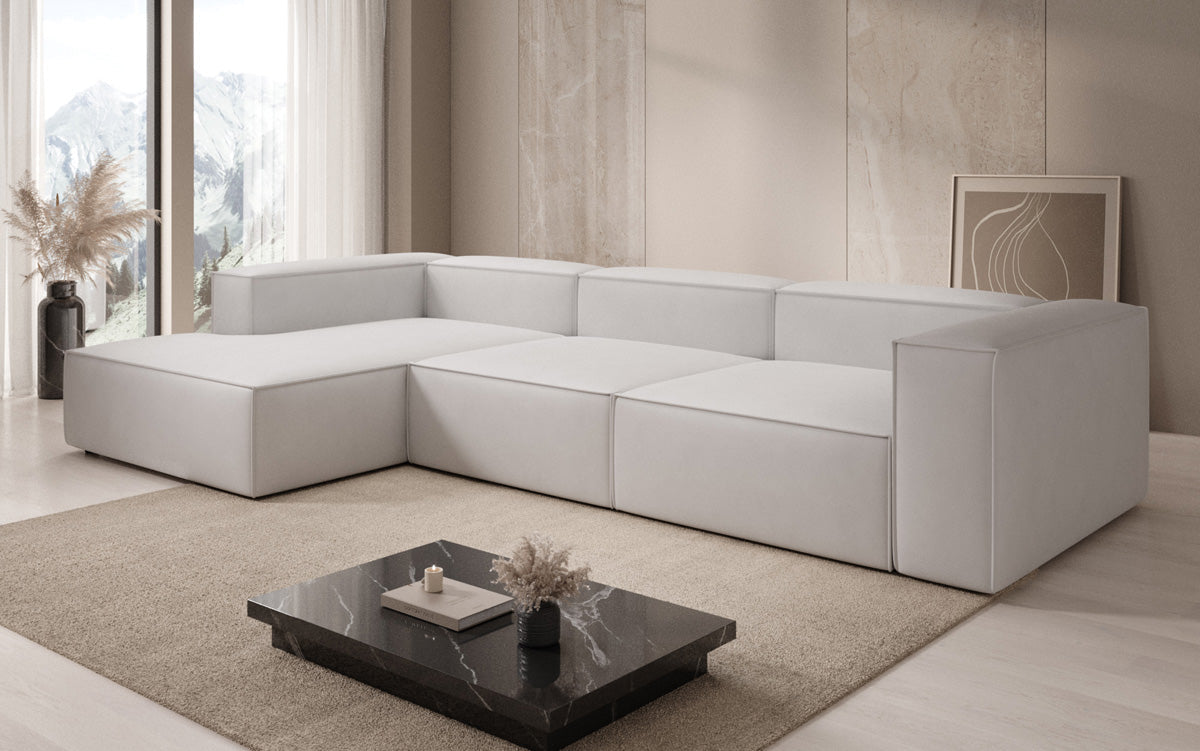 Designer Sofa Lesley L in Echtleder