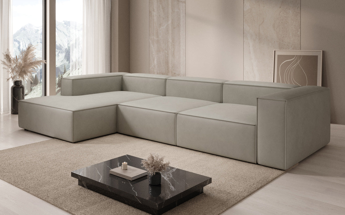 Designer Sofa Lesley L in Echtleder