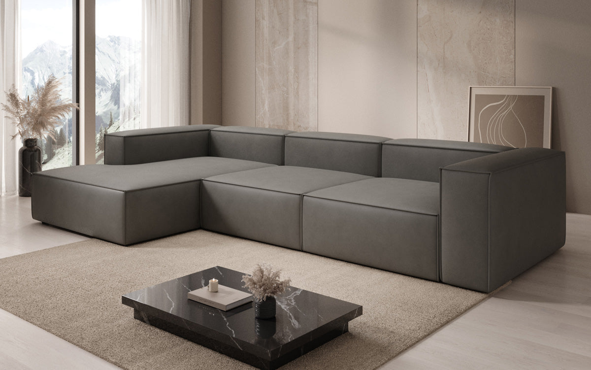 Designer Sofa Lesley L in Echtleder