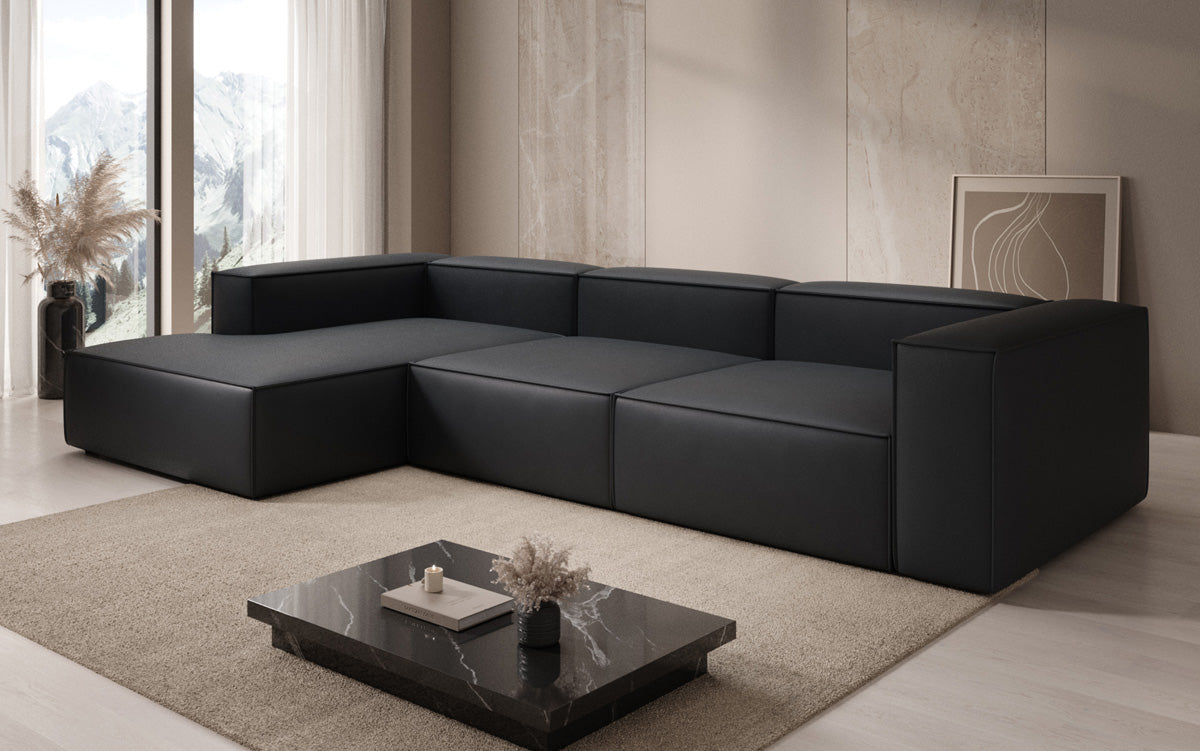 Designer Sofa Lesley L in Echtleder