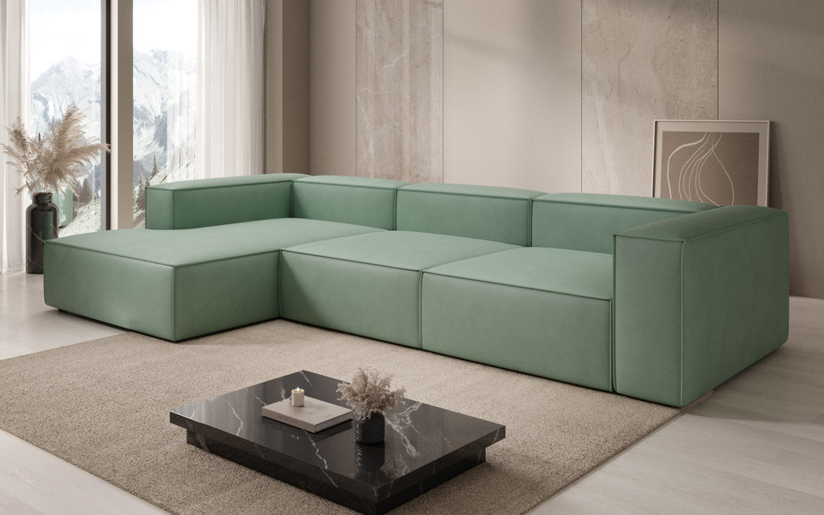 Designer Sofa Lesley L in Echtleder